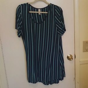 Lularoe blue stripped shirt